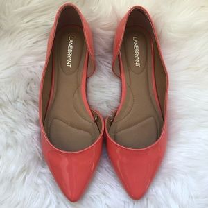 Lane Bryant coral patent flat SZ 11W